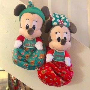 Pair of Mickey and Minnie Christmas Disney Babies